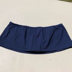 Lands End Canvas 1963 Women’s Swimsuit Bathing Suit Swim Skirt Bottom Navy L